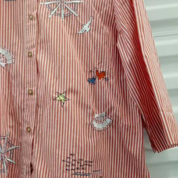 Graff Nautical Womens Button Up Top Tunic Large - Picture 8 of 8